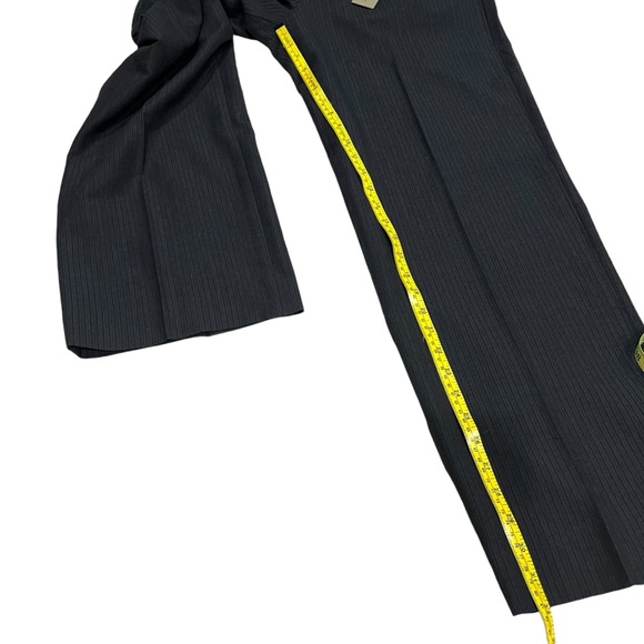 Banana Republic Heritage Wool Blend Button Fly Pinstripe Trousers Black 34/32 - Picture 6 of 15